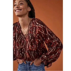 Anthropologie Love the Label Jane Peasant Blouse Medium